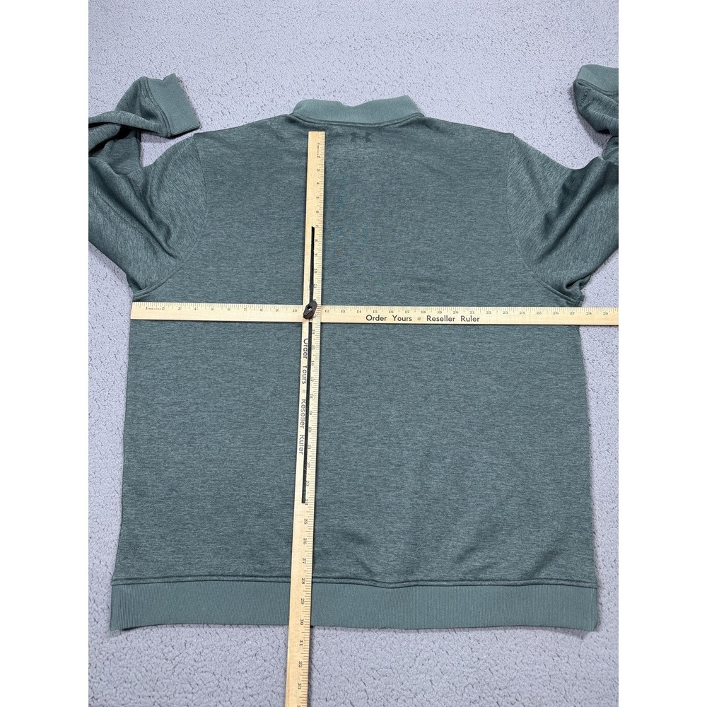 Under Armour Sweatshirt Mens 3XL Green Fleece 1/4 Zip ColdGear Pullover Logo - Picture 5 of 8